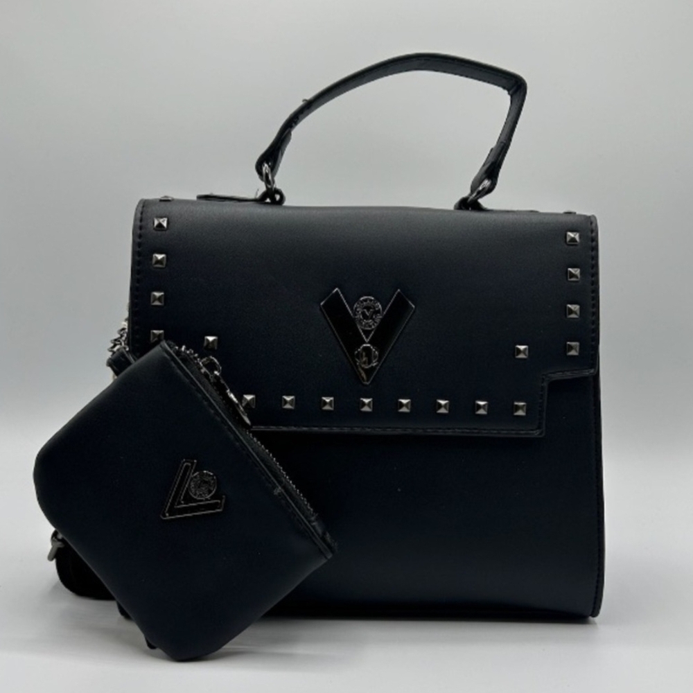 Elegant Black Studded Handbag